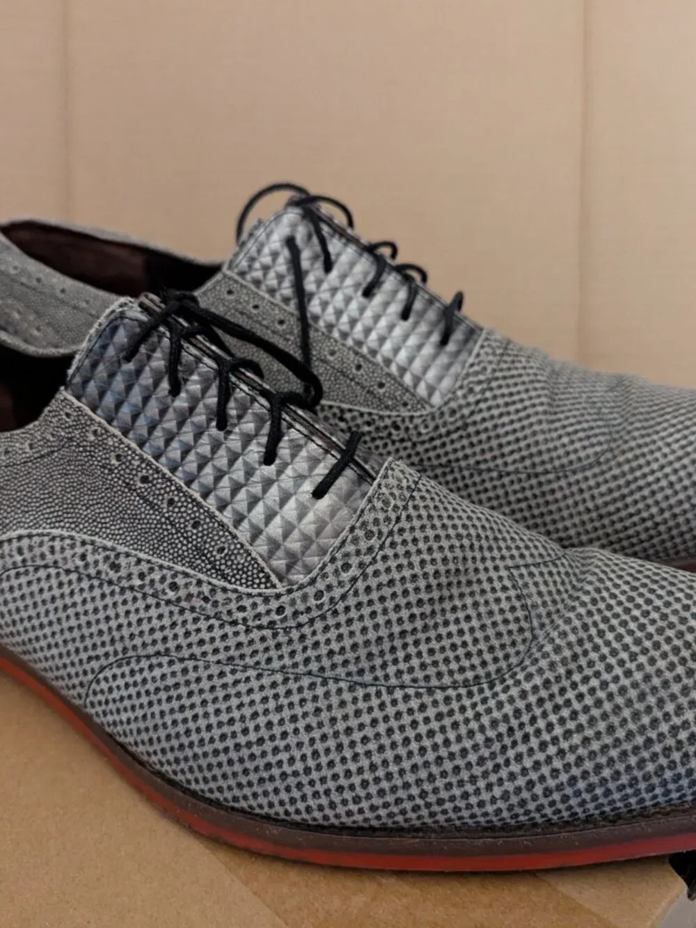 FLORIS VAN BOMMEL Men's Dress Derby Shoes Size 10.5 Excellent
